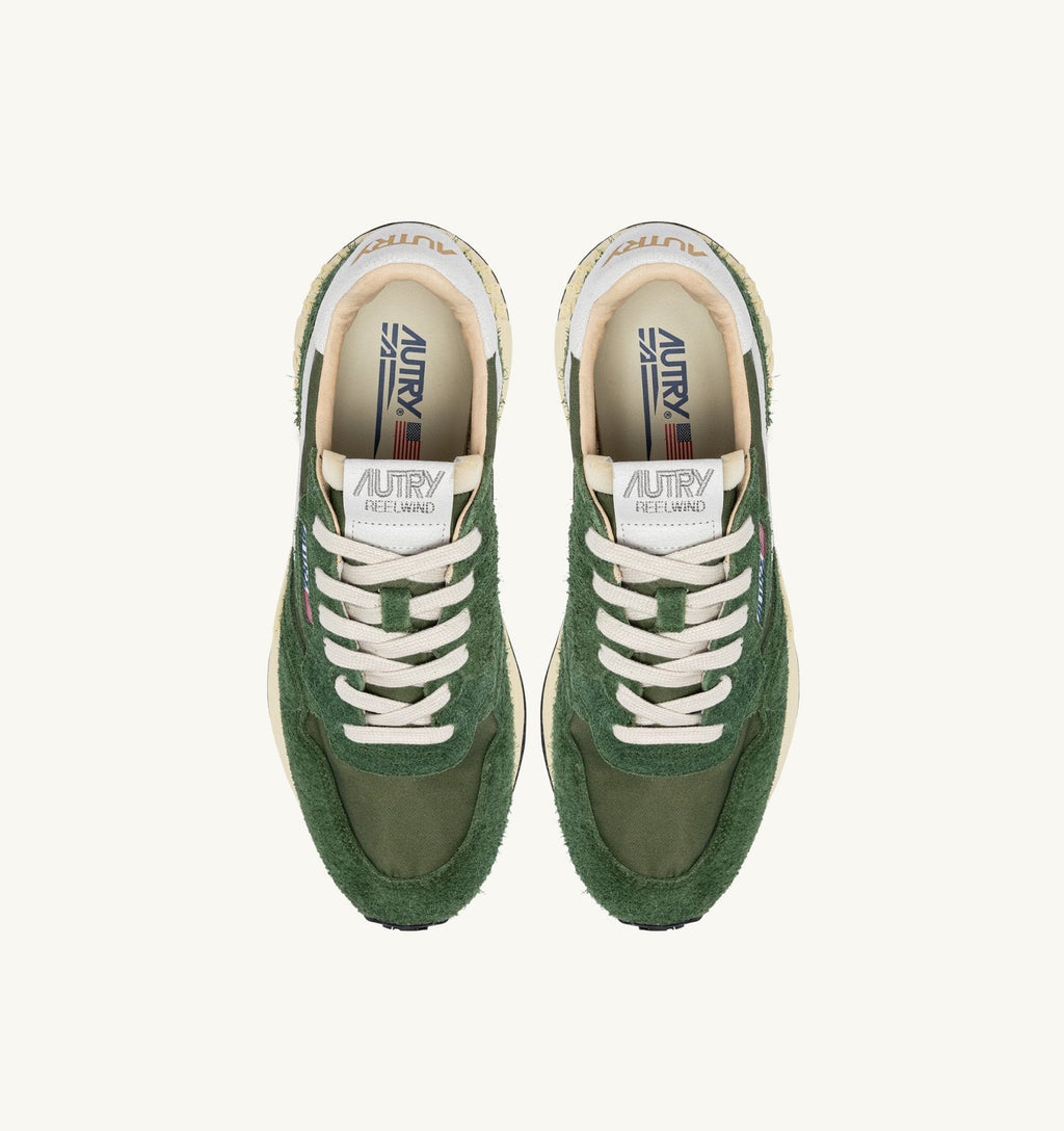 AUTRY - BASKETS REELWIND LOW EN NYLON ET DAIM VERT MILITARY